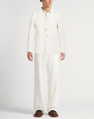Man Blazer Off white Size 36 Polyester, Cotton