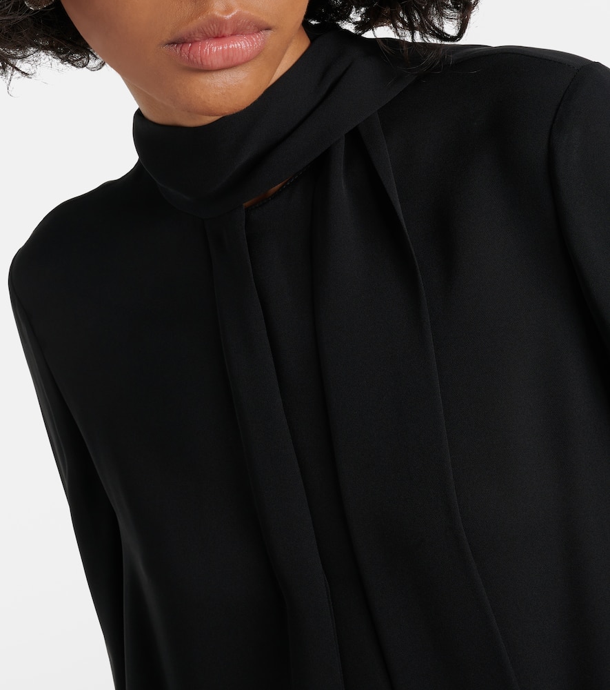 Tie-neck silk georgette blouse