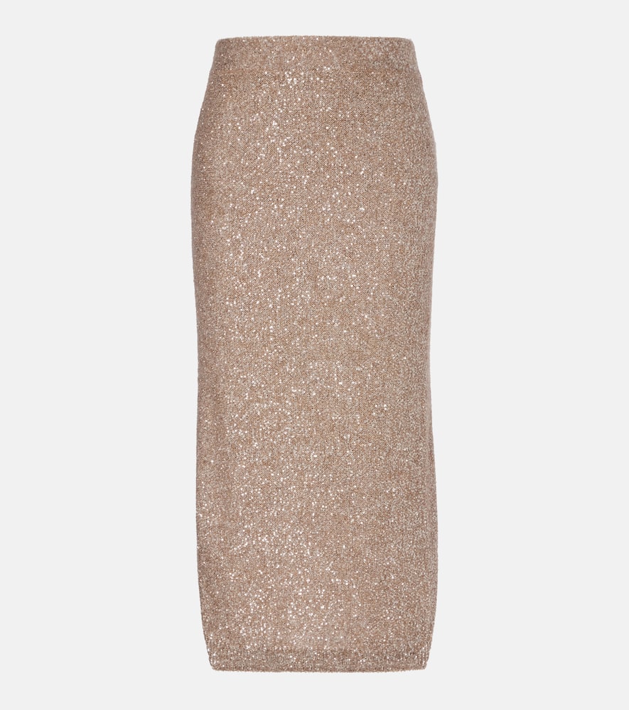 Lamé pencil skirt