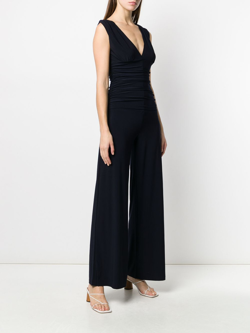 Draped straight-leg jumpsuit - Blue