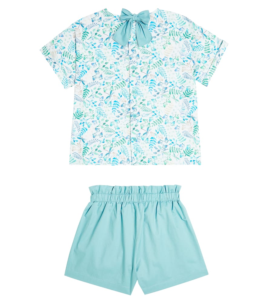 Printed cotton T-shirt and shorts set