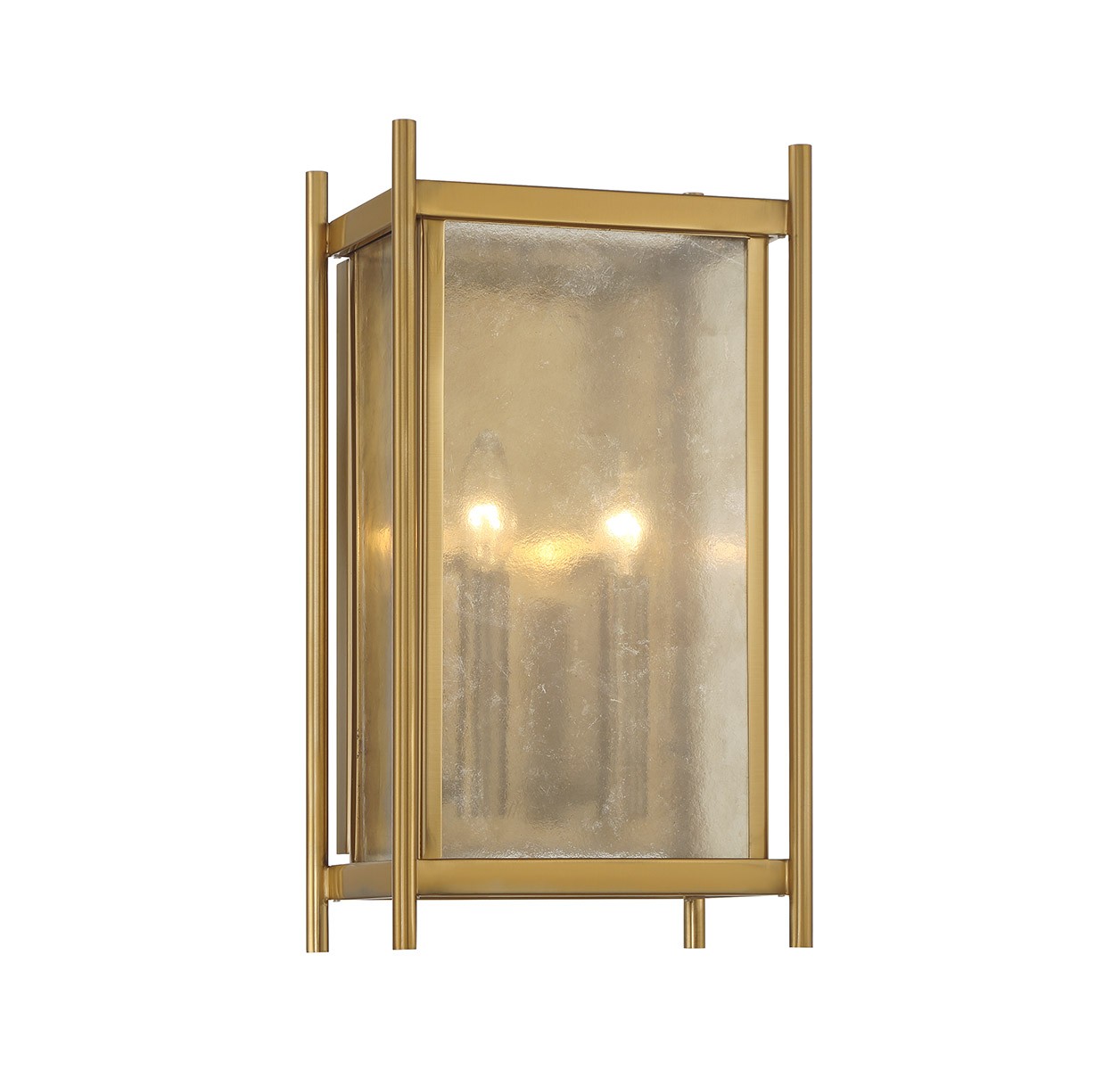 Warm Brass Two Light Wall Sconce from the Jacobs Collection