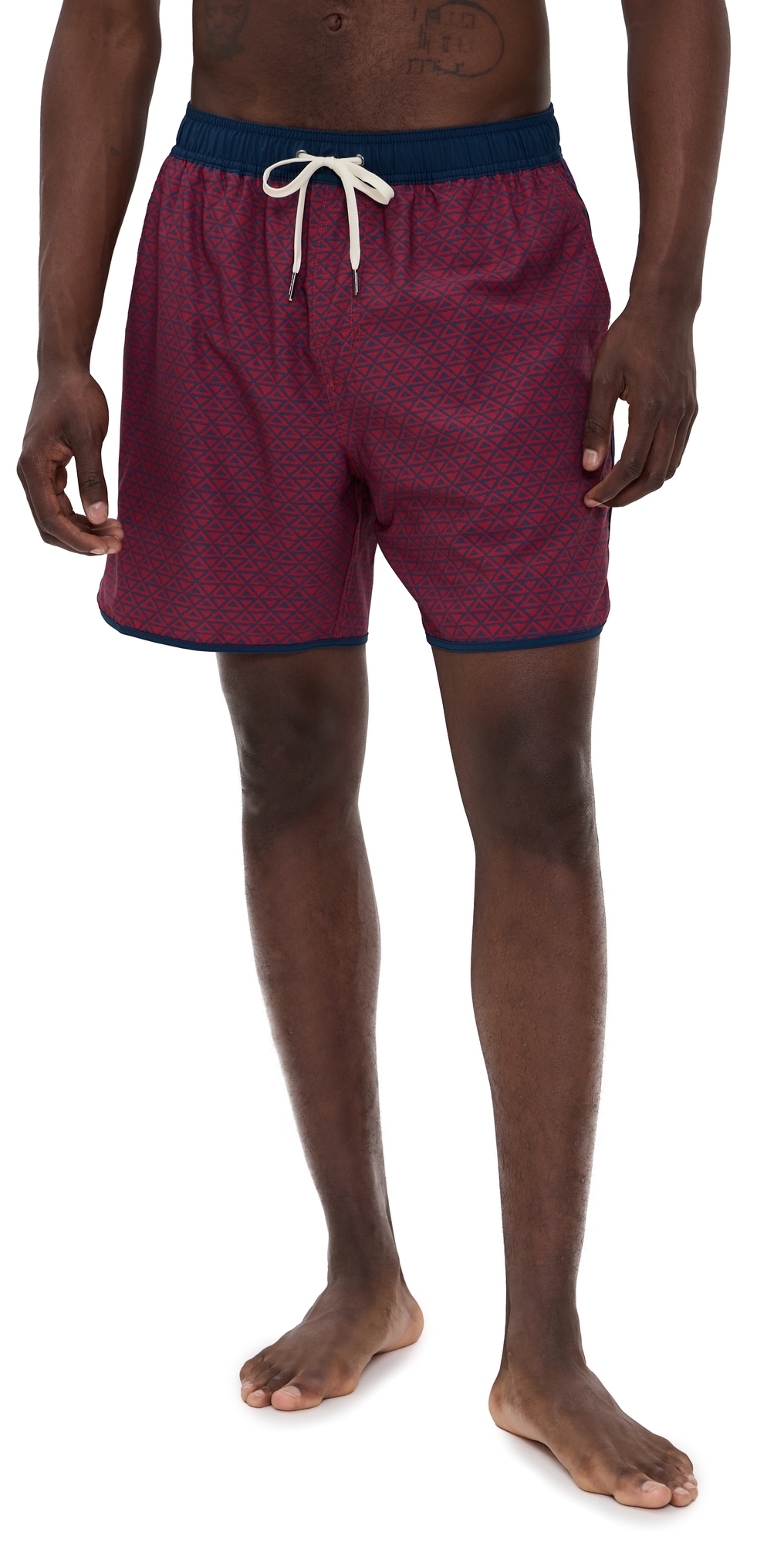 Fair Harbor The Anchor Swim Shorts 6 Nautical Red Wavy Geo