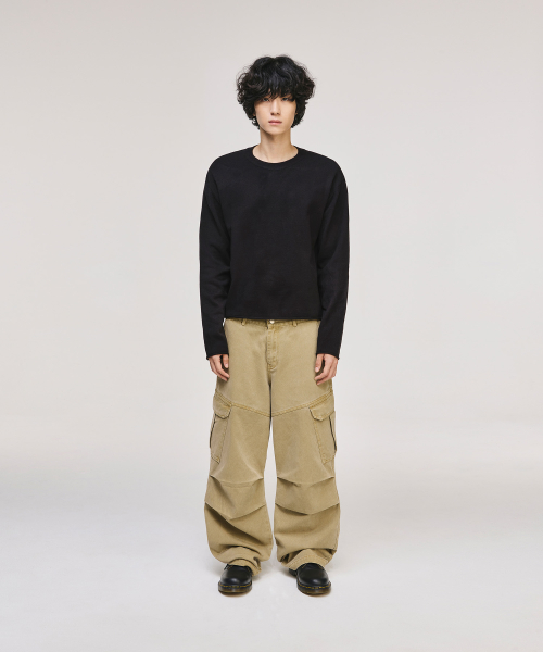 Crop Rolling Round Knit