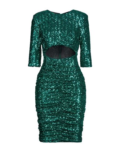 Woman Mini dress Emerald green Size 6 Polyamide, Elastane