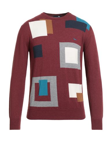 Man Sweater Burgundy Size S Cotton, Wool