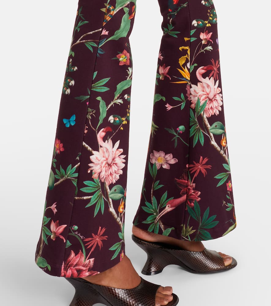 Meditation floral cotton-blend flared pants