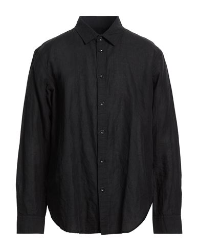 Man Shirt Black Size L Linen, Cotton