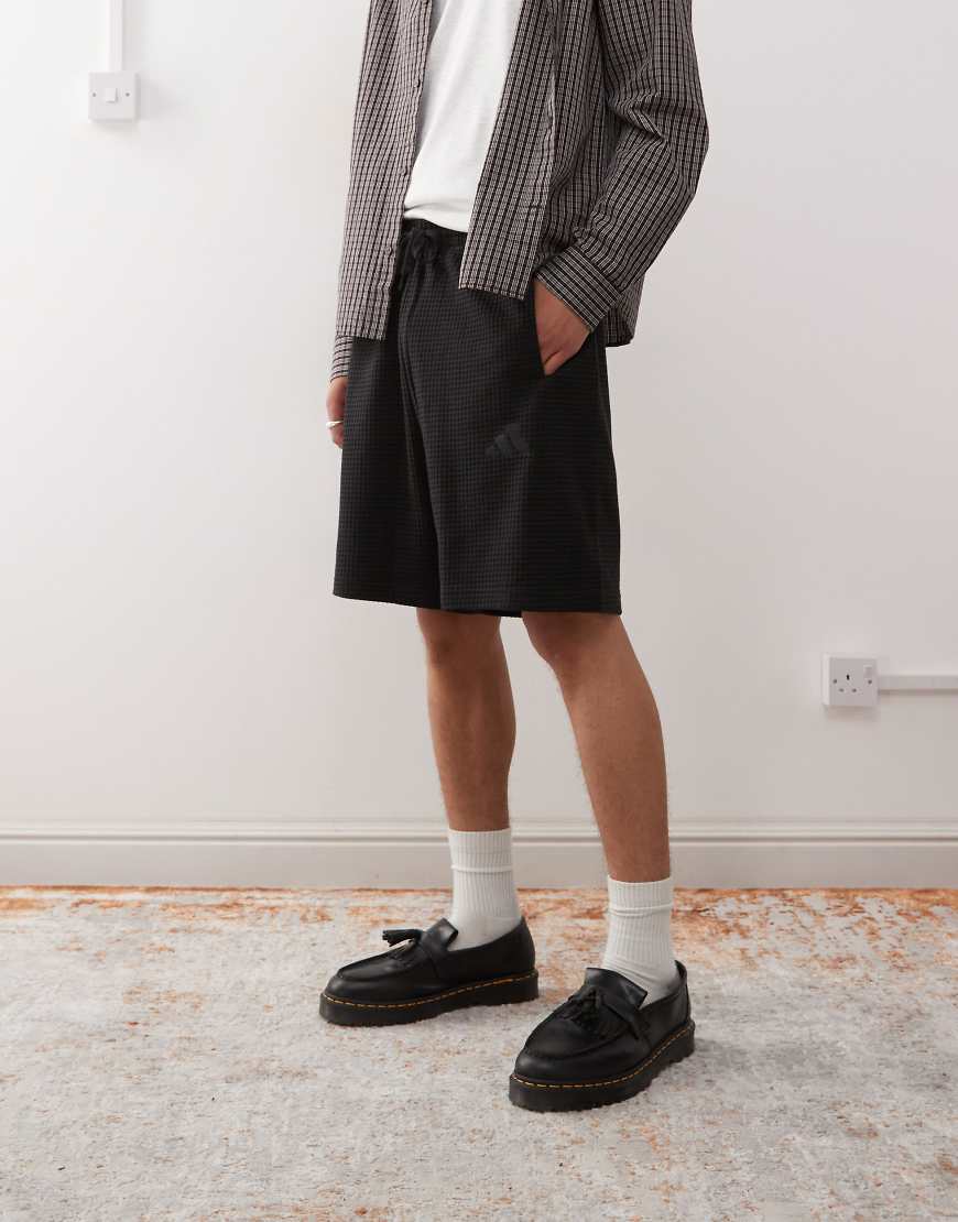 Adidas Sportswear waffle shorts in black
