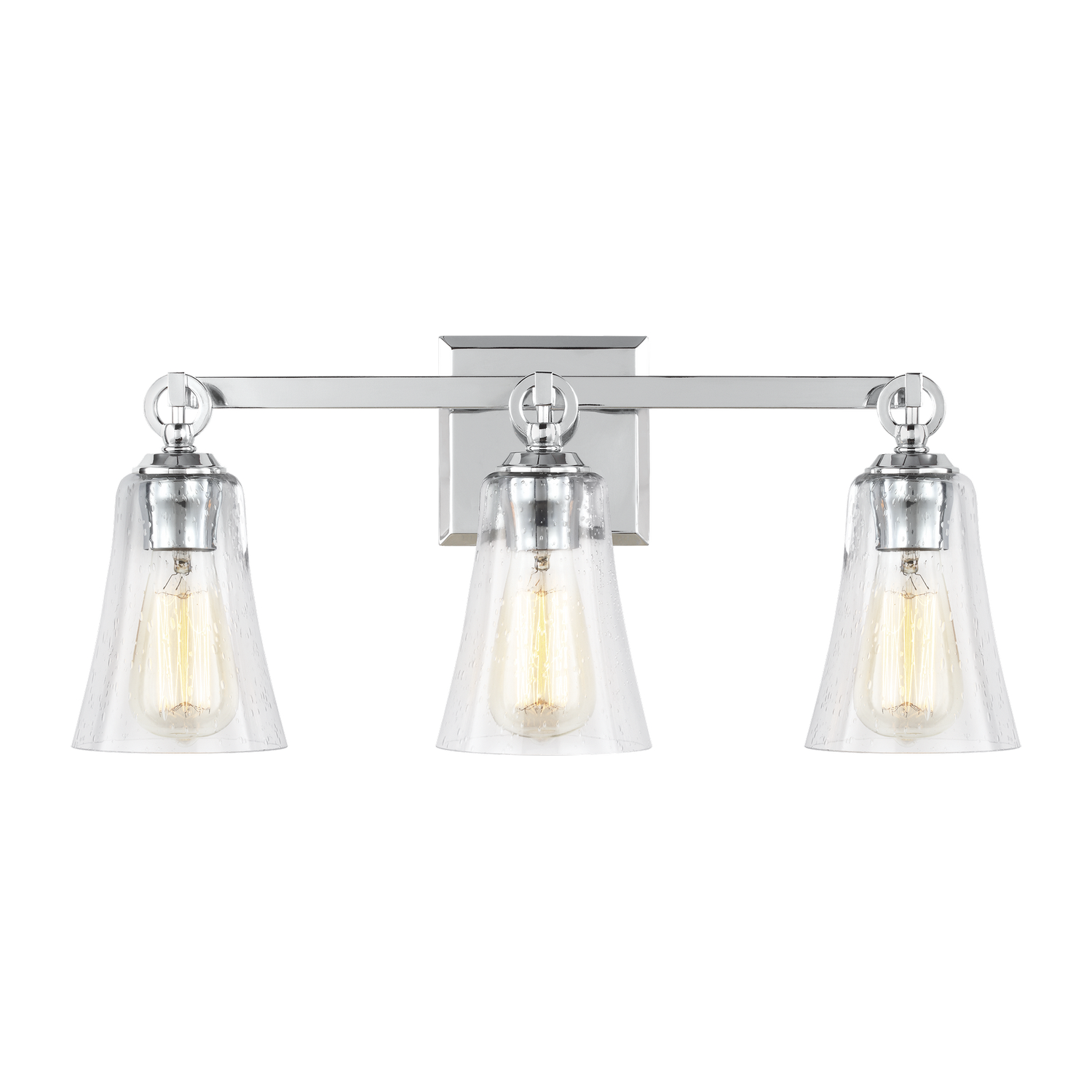 Visual Comfort Studio Monterro 3-Light Bathroom Vanity Light in Chrome by Sean Lavin