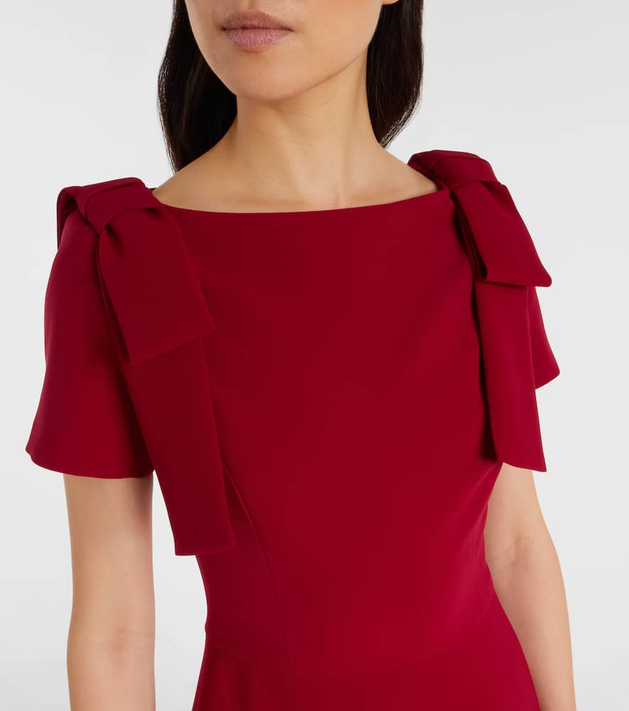 Bow-detail crêpe midi dress