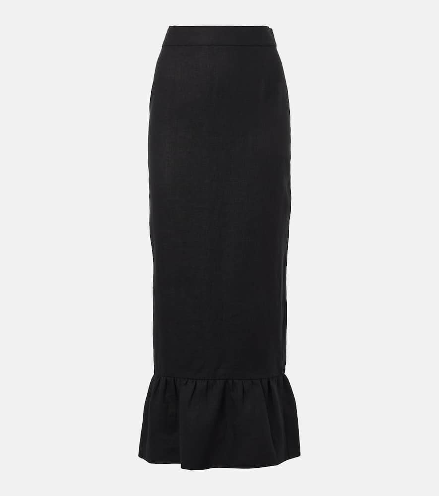 Matilda tiered linen pencil skirt
