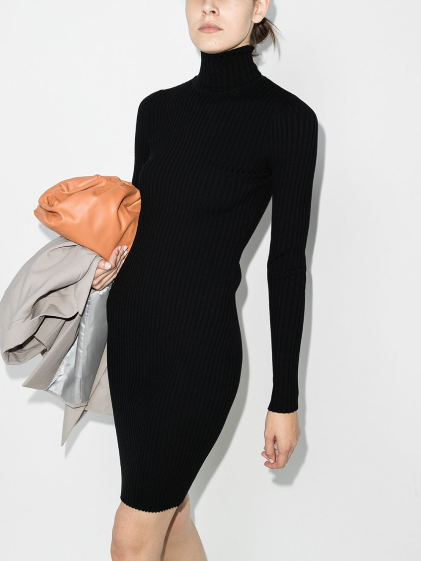 Ribbed-knit mini dress