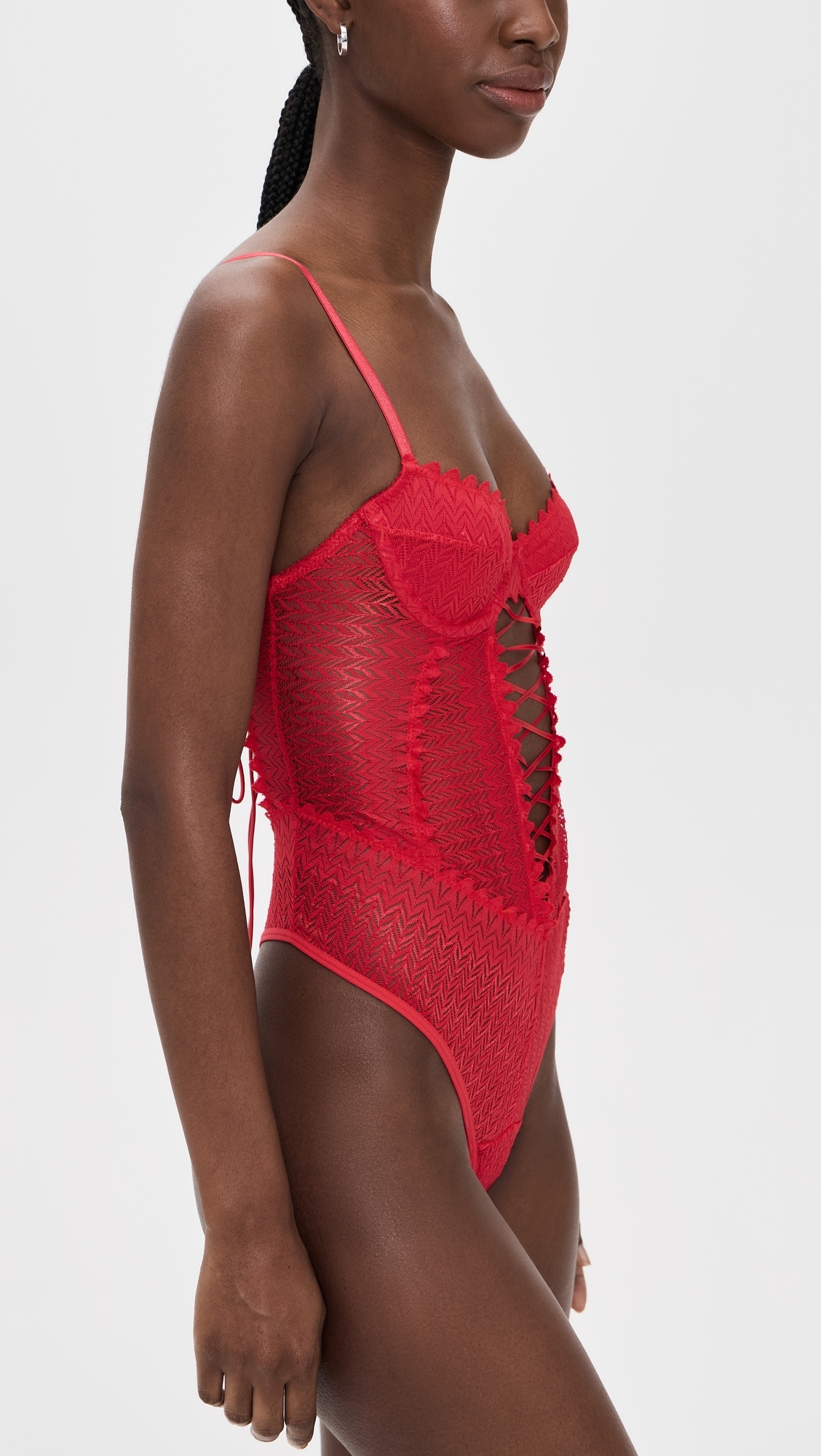Aryanna Thong Bodysuit Campari