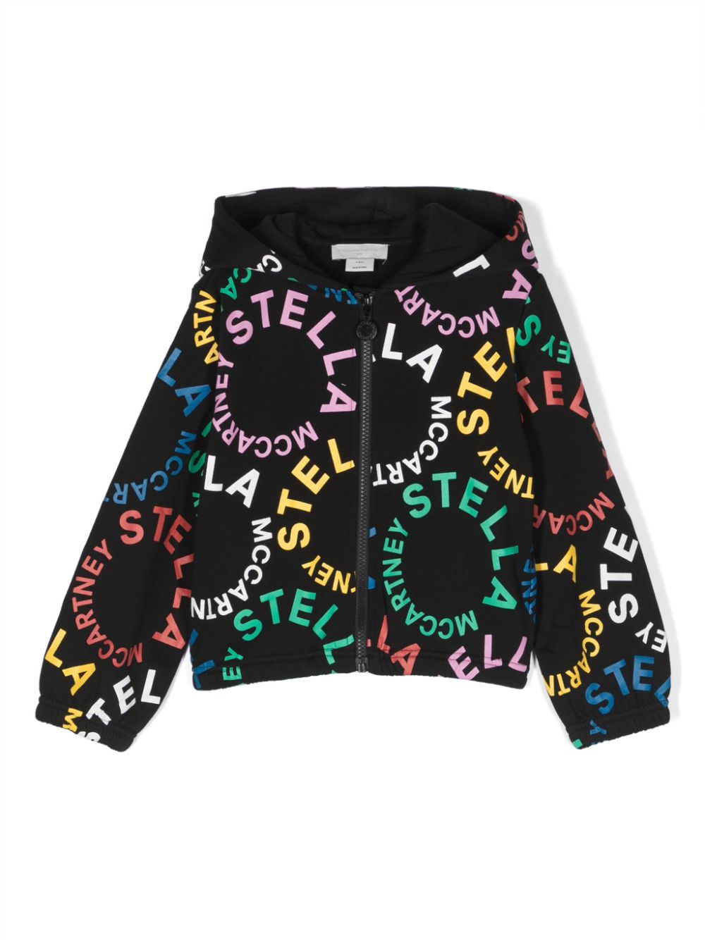 Logo-print cotton hooded jacket - Black