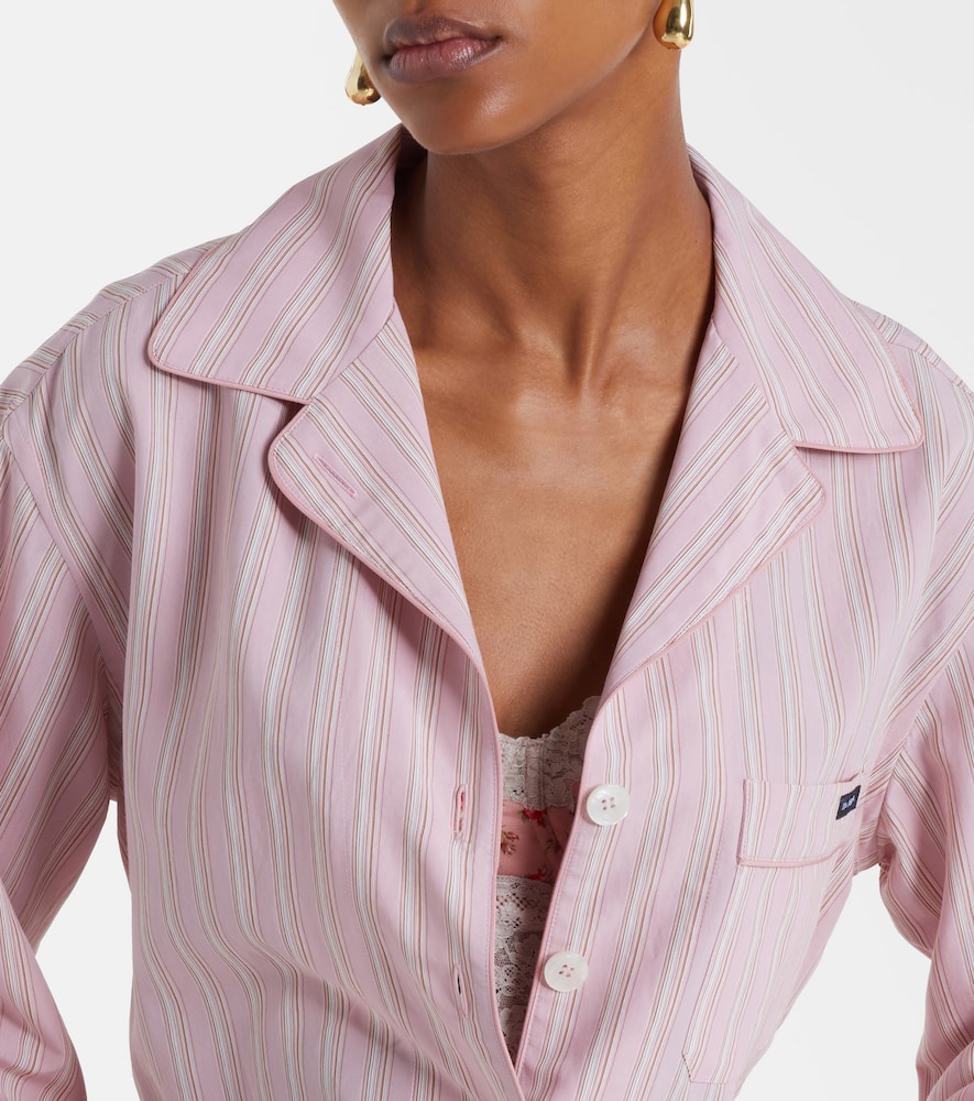 Belted striped shirt