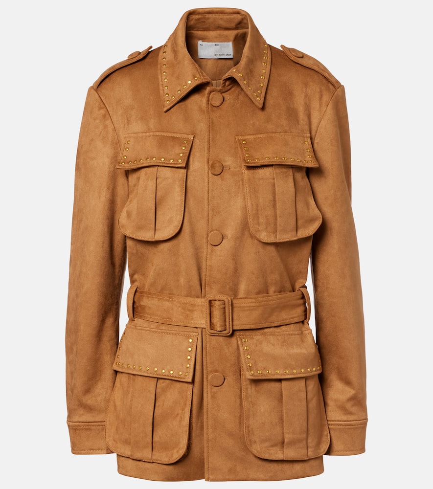 Studded belted field jacket