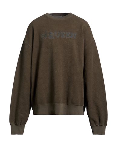 Man Sweatshirt Military green Size M Cotton