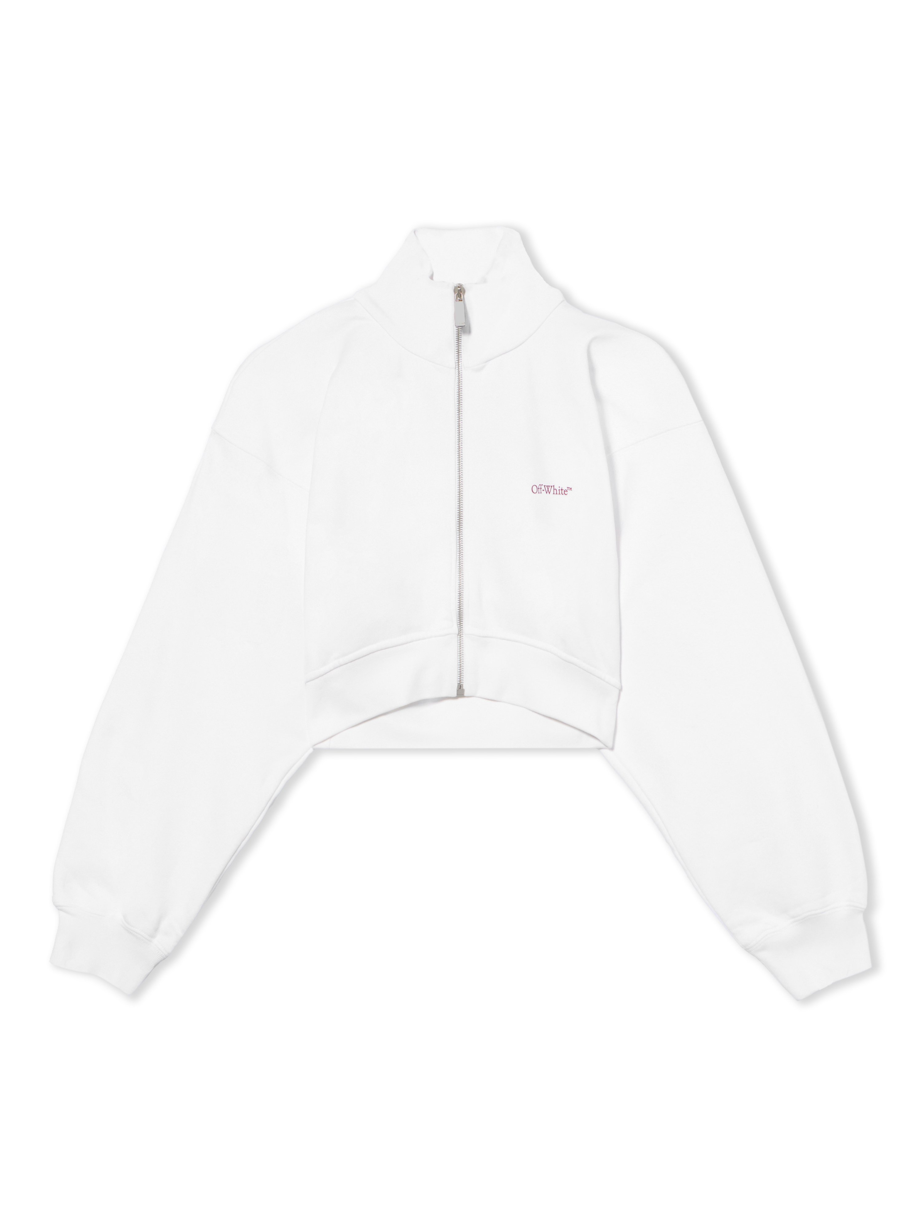Water Arrow Crop Zip-up Jacket - Female Sweatshirts White