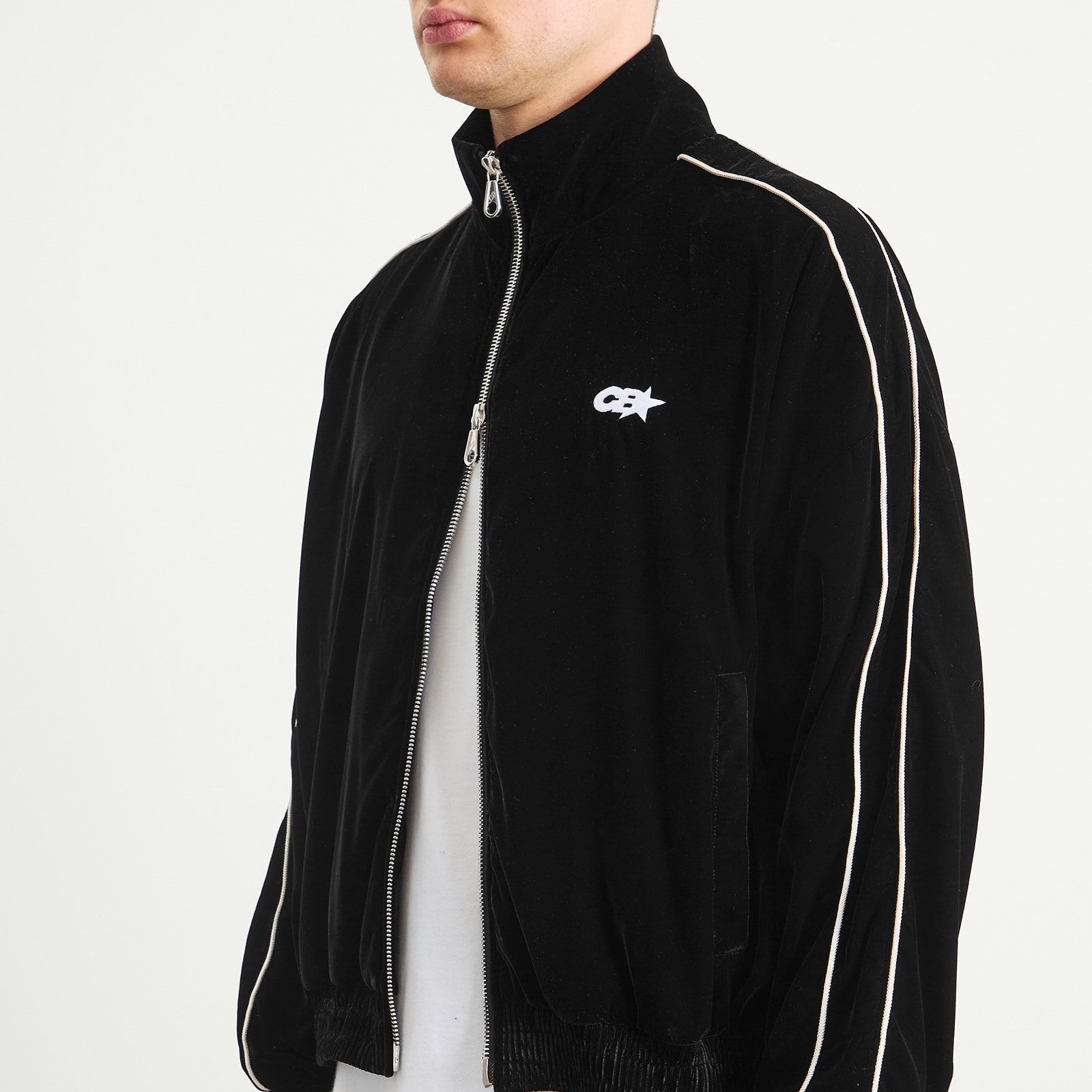 Men's Velour Track Jacket Black