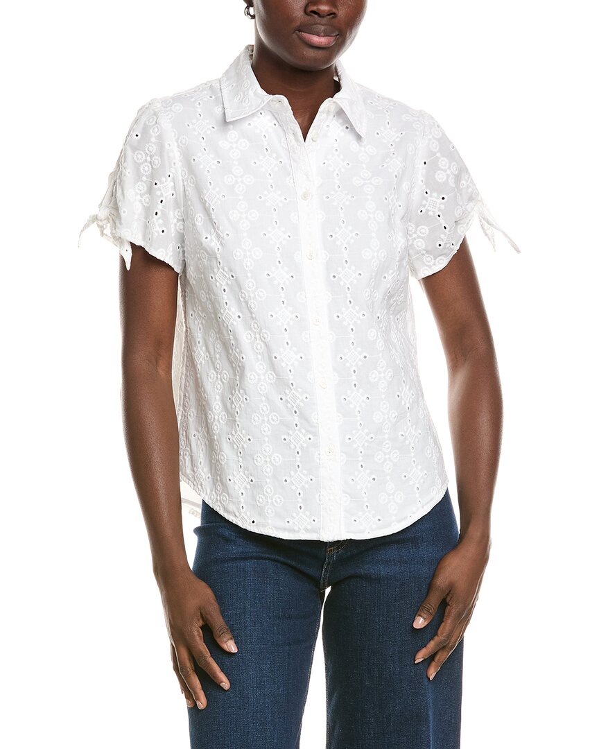 Button Tie Sleeve Blouse