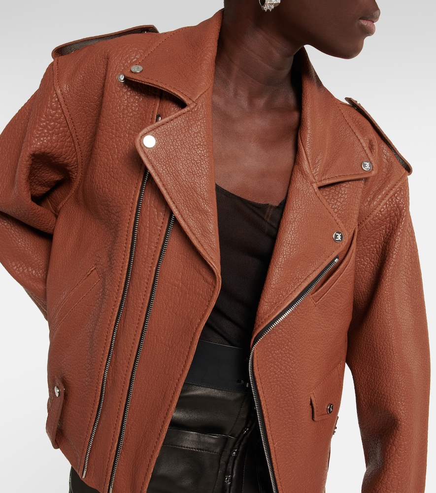 Oversized leather jacket