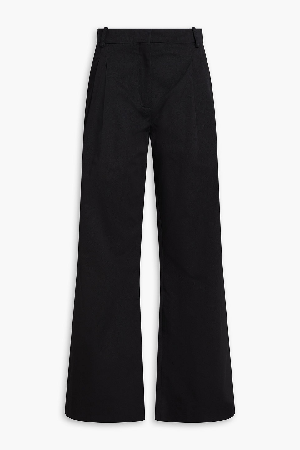 Cotton-twill wide-leg pants - Black - FR 42