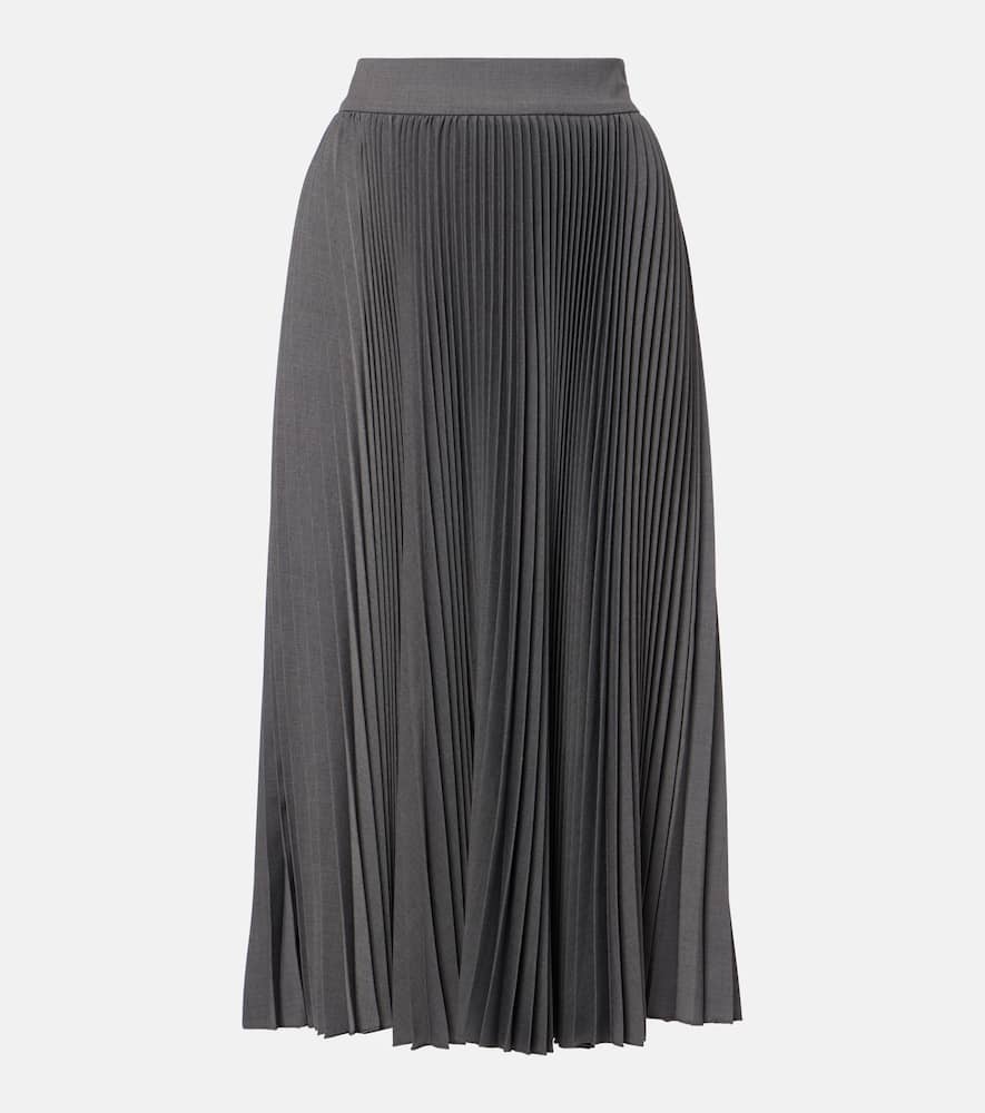 Plissé midi skirt