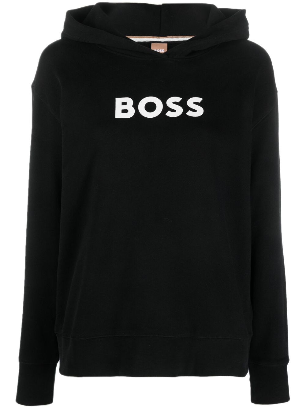 Logo-print organic cotton hoodie - Black