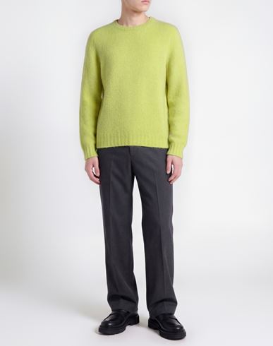 Man Sweater Lime green Size XL Merino Wool, Recycled cashmere, Polyamide