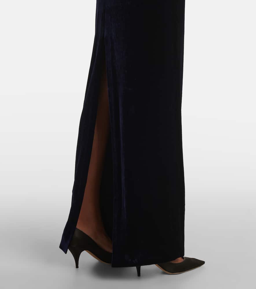 Strapless velvet gown