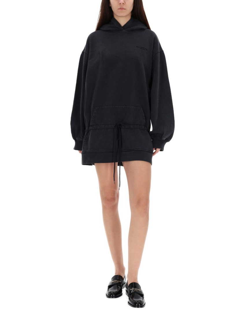 Alexander Wang - longline hooded top dress front pocket