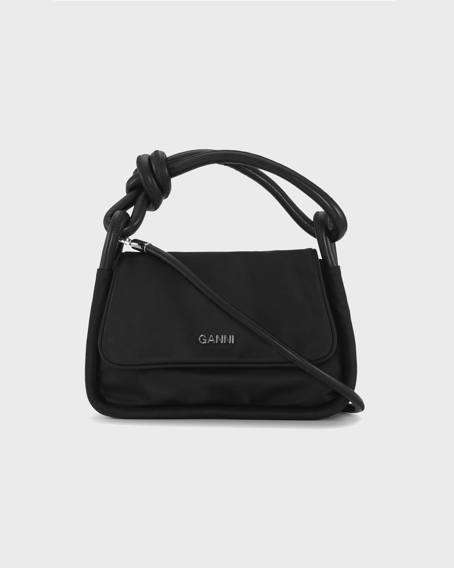 Ganni Bag Knot Flap Over Black ONESIZE