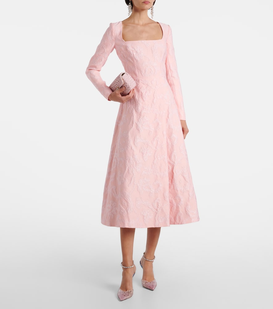 Glenda embroidered crêpe midi dress