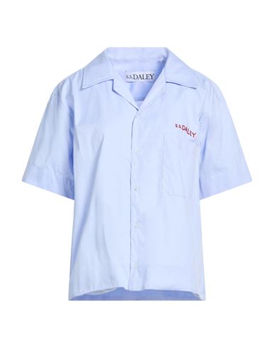 S. s.daley Woman Shirt Sky blue Size L Cotton