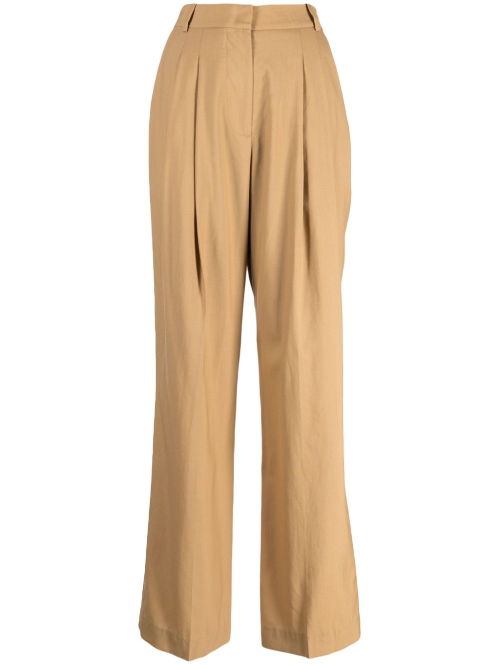 Straight-leg wool trousers - Neutrals