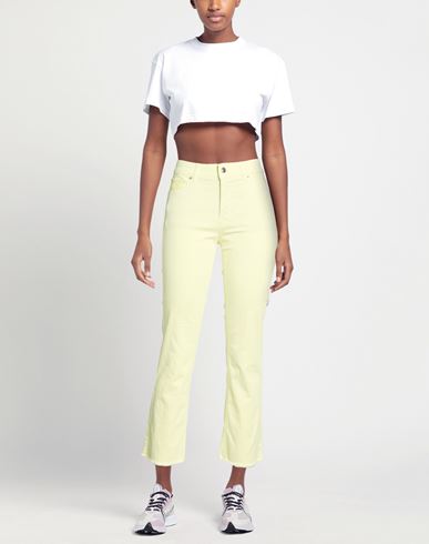 Woman Jeans Pastel yellow Size 6 Cotton, Elastomultiester, Elastane