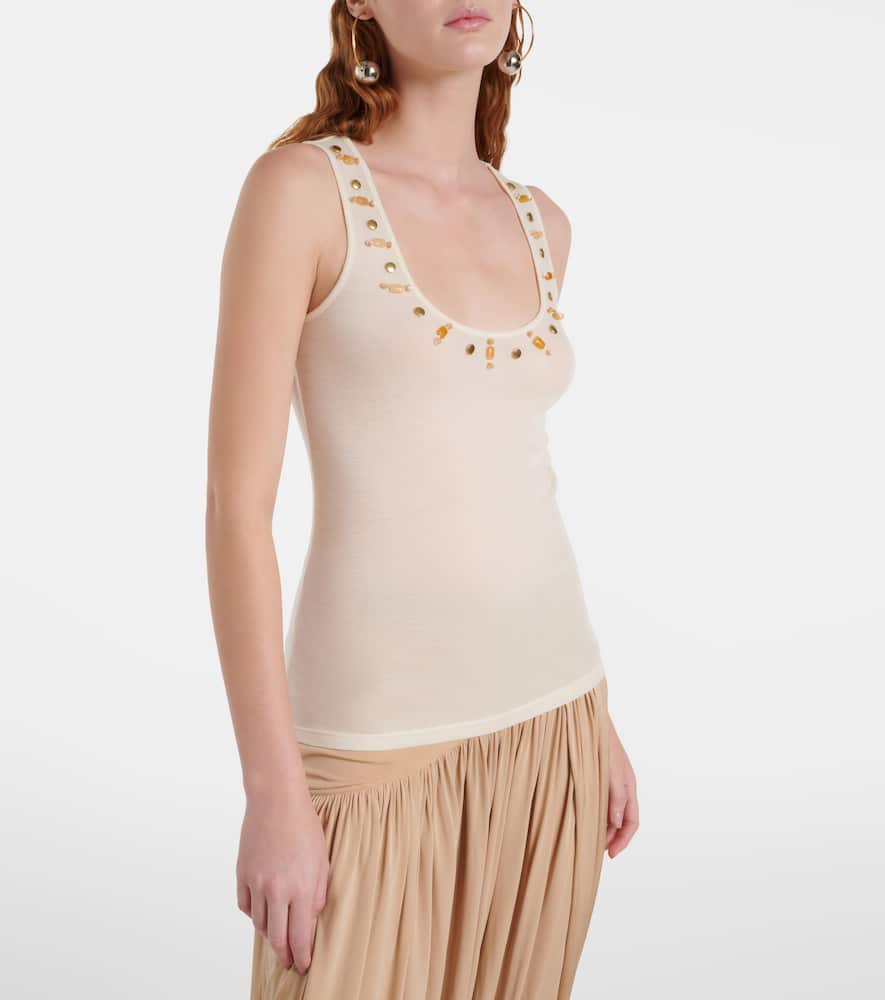 Beaded wool tank top