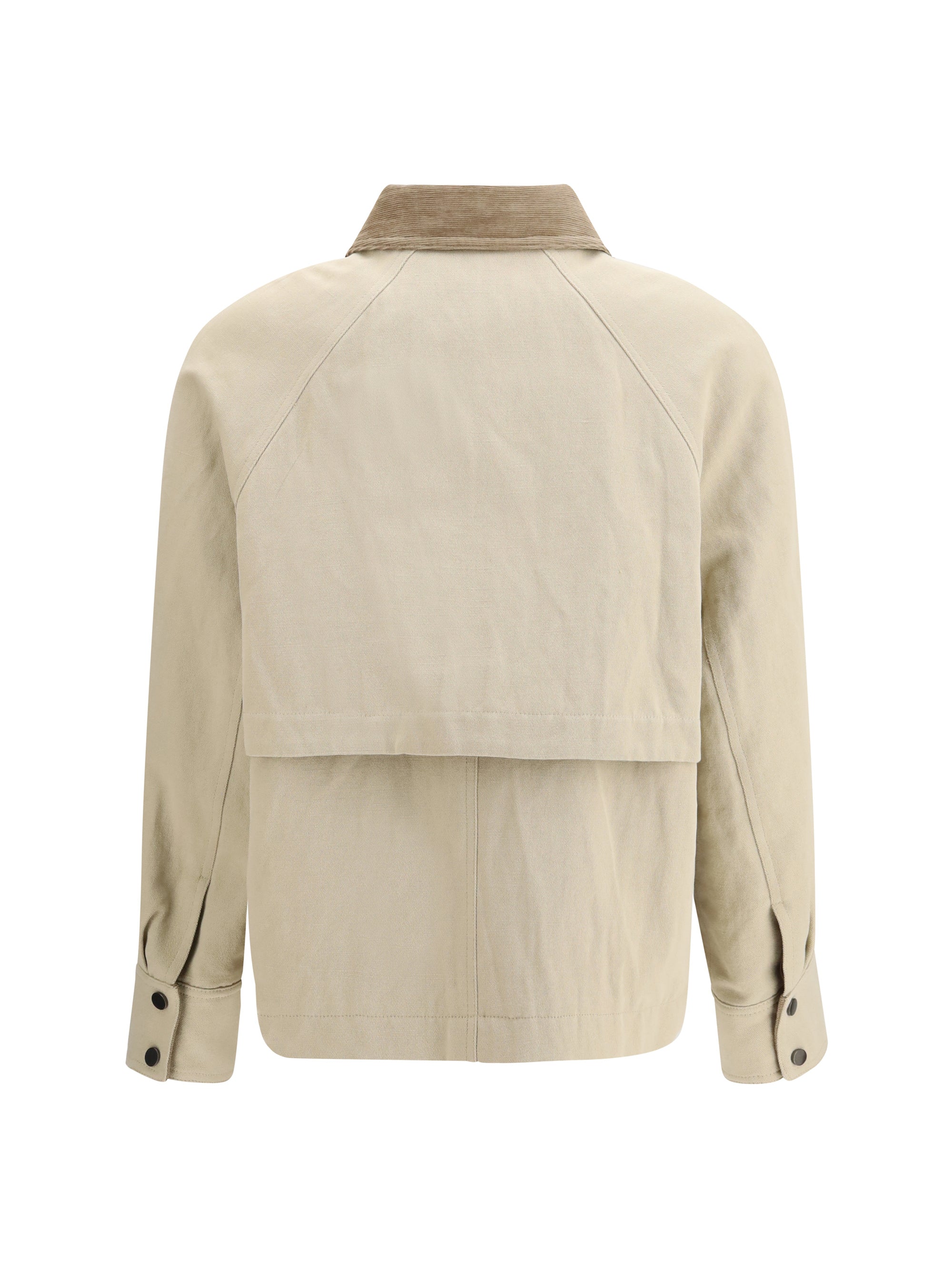 Cotton-Linen Canvas Jacket — Beige