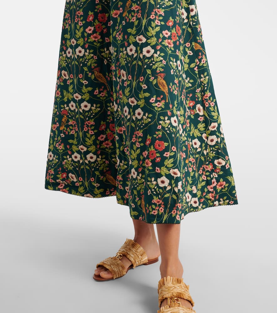 Verano cutout floral cotton midi dress