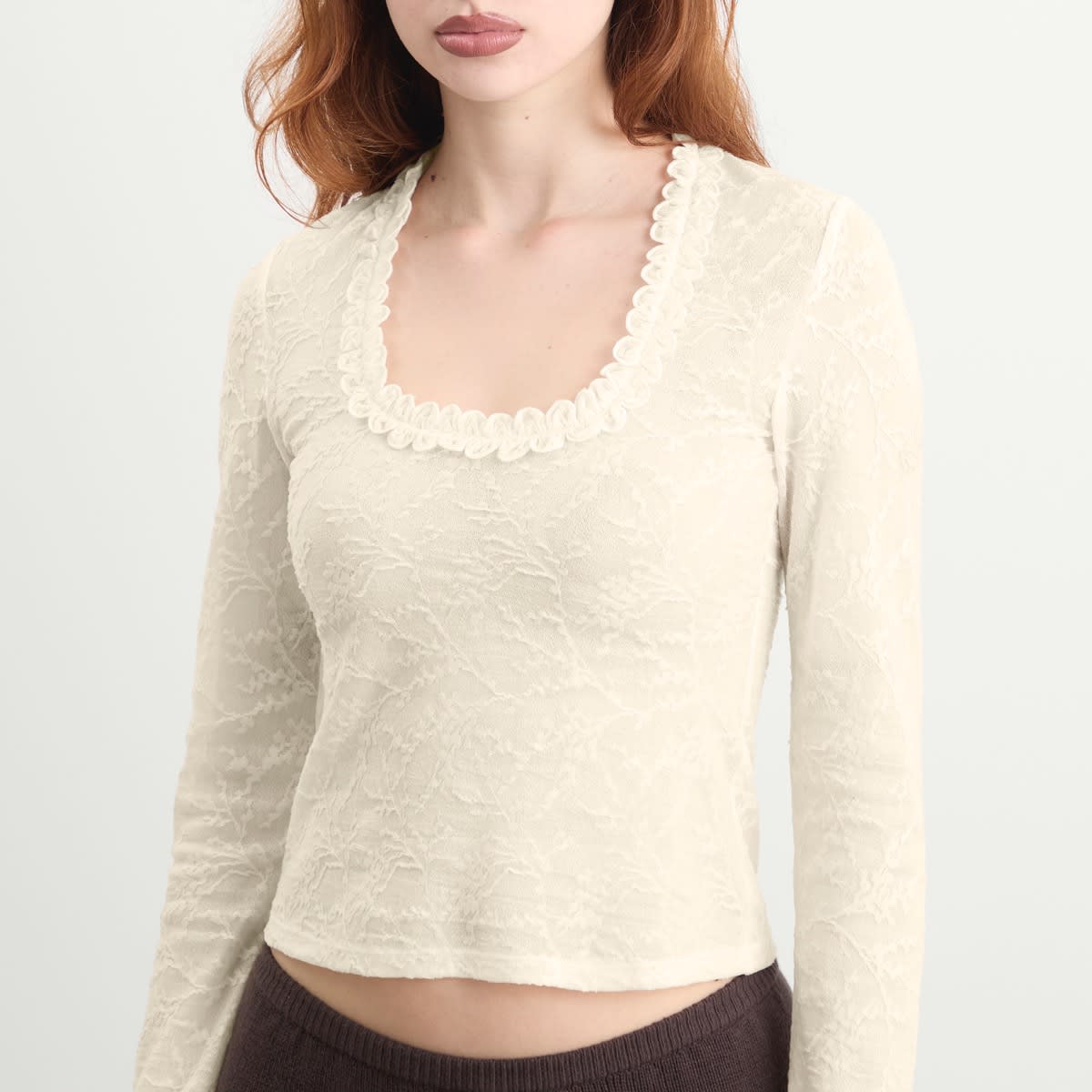 Women's Lace Poem Top in White