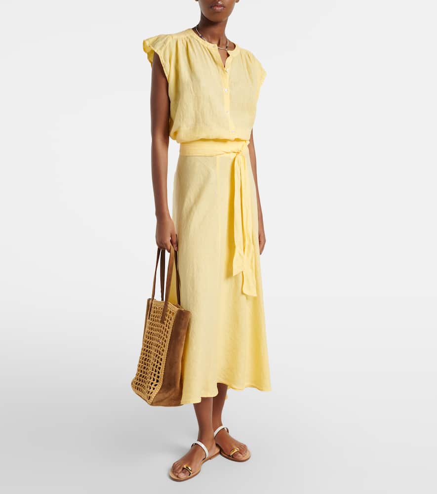 Malina linen midi skirt
