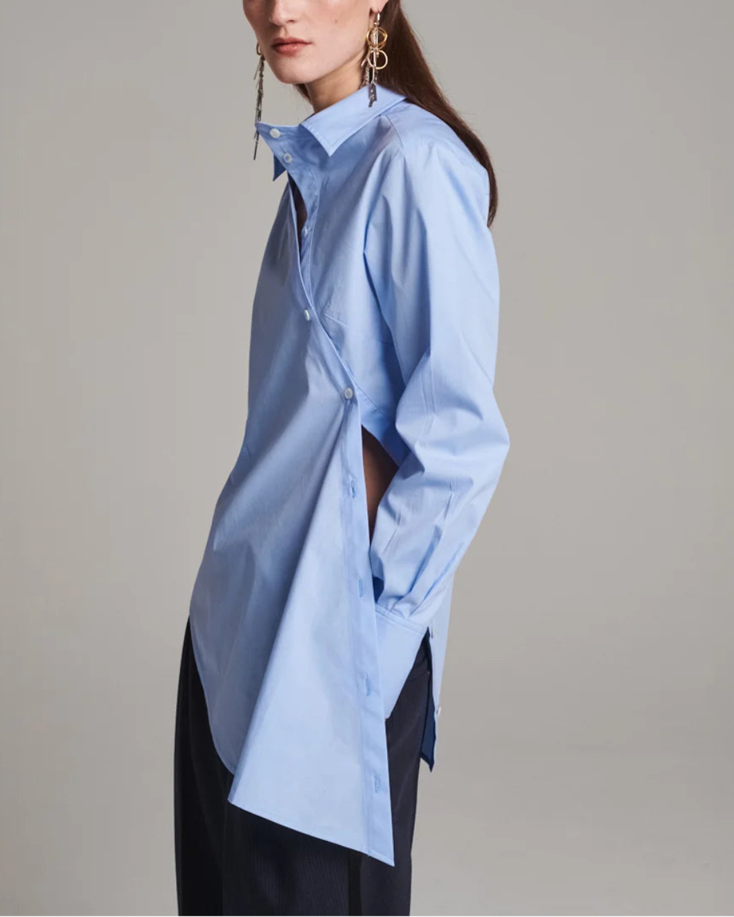 Twisted Cotton Light Blue Shirt