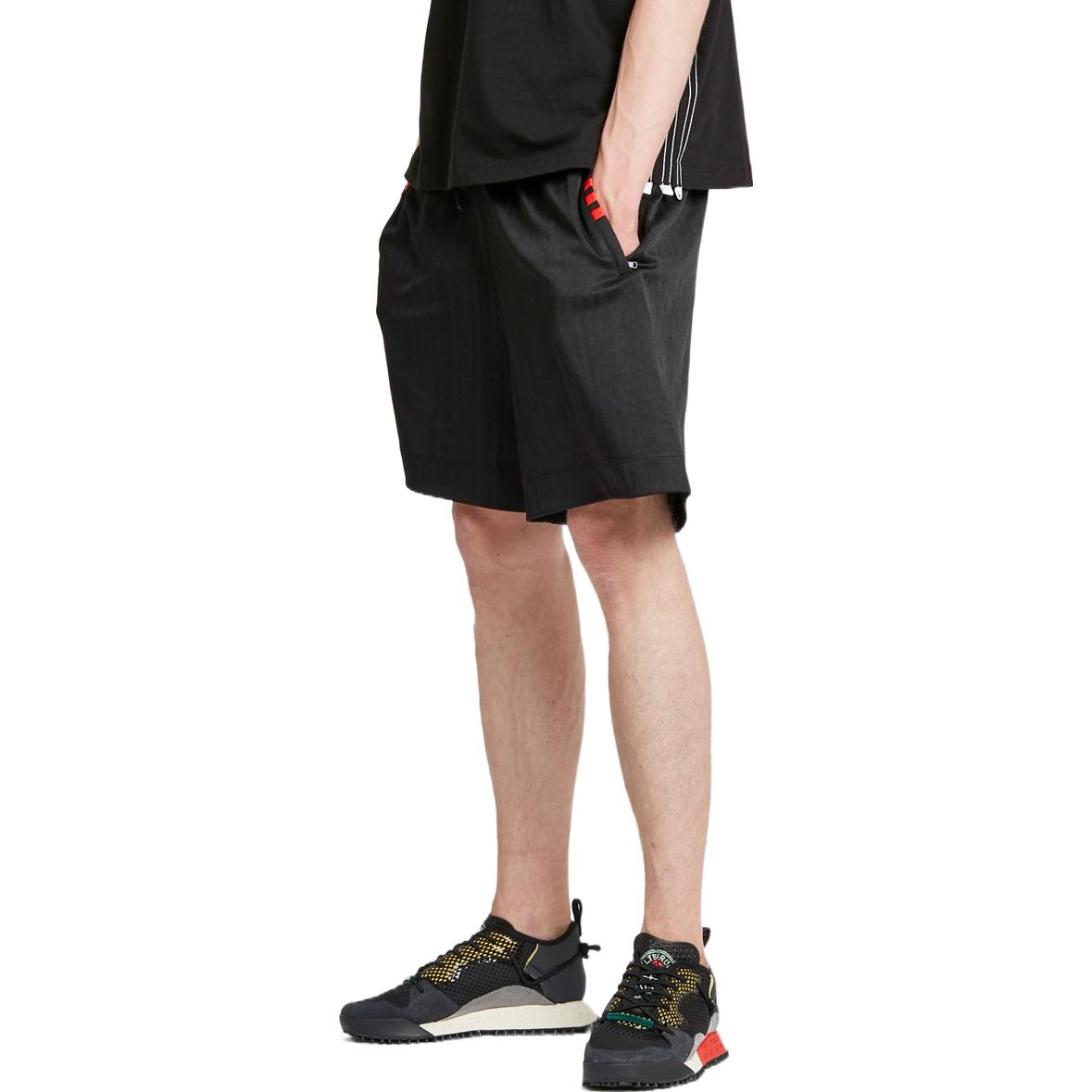 Men's originals x Alexander Wang Crossover Solid Color Lacing Athleisure Casual Sports Shorts Black