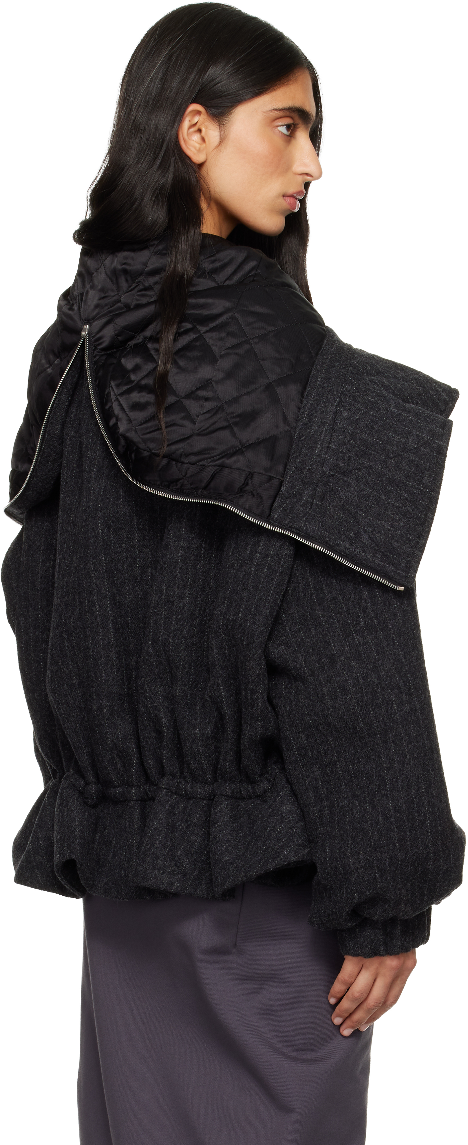 Gray Wool Melton Jacket