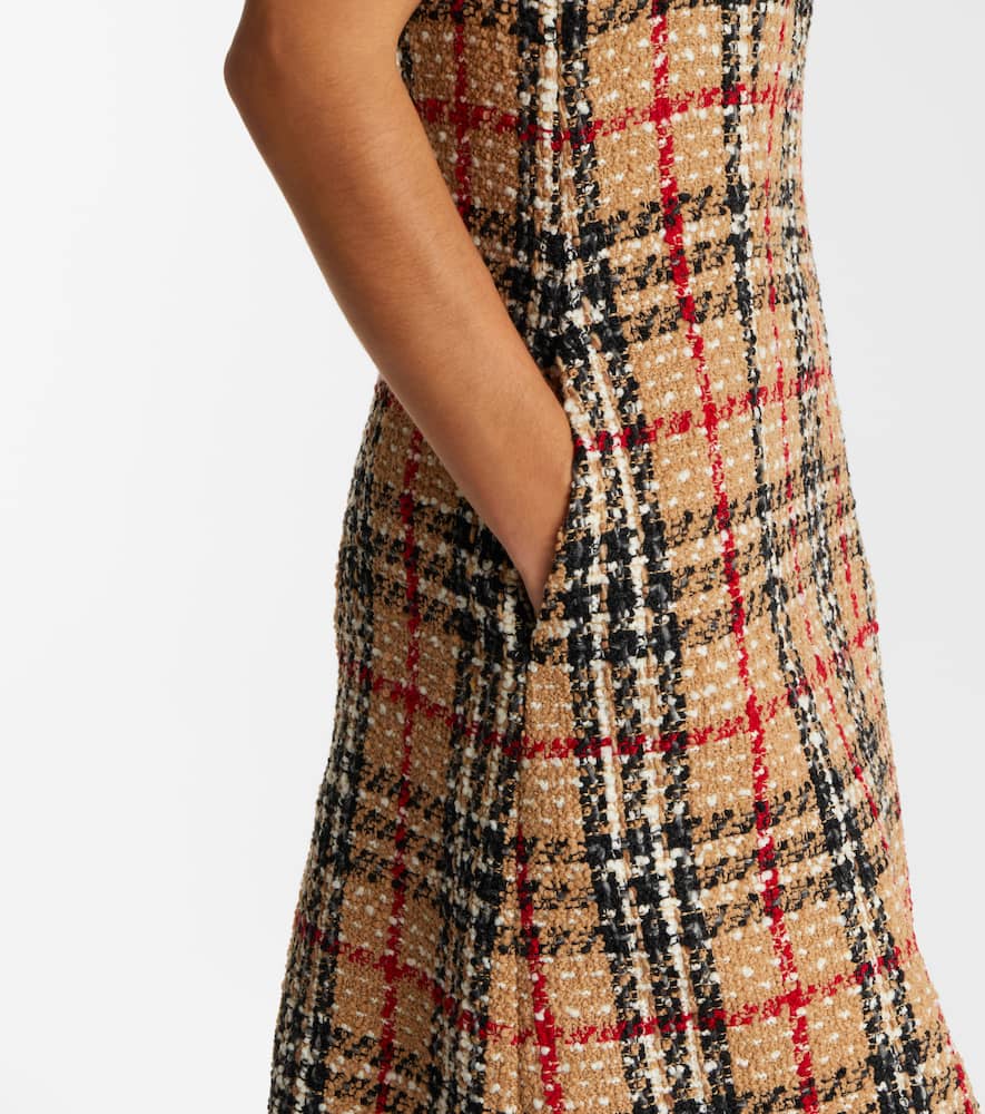 Check bouclé minidress