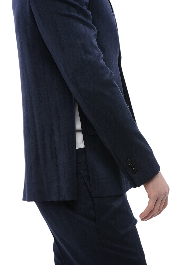Shibori jacquard belted blazer - Black