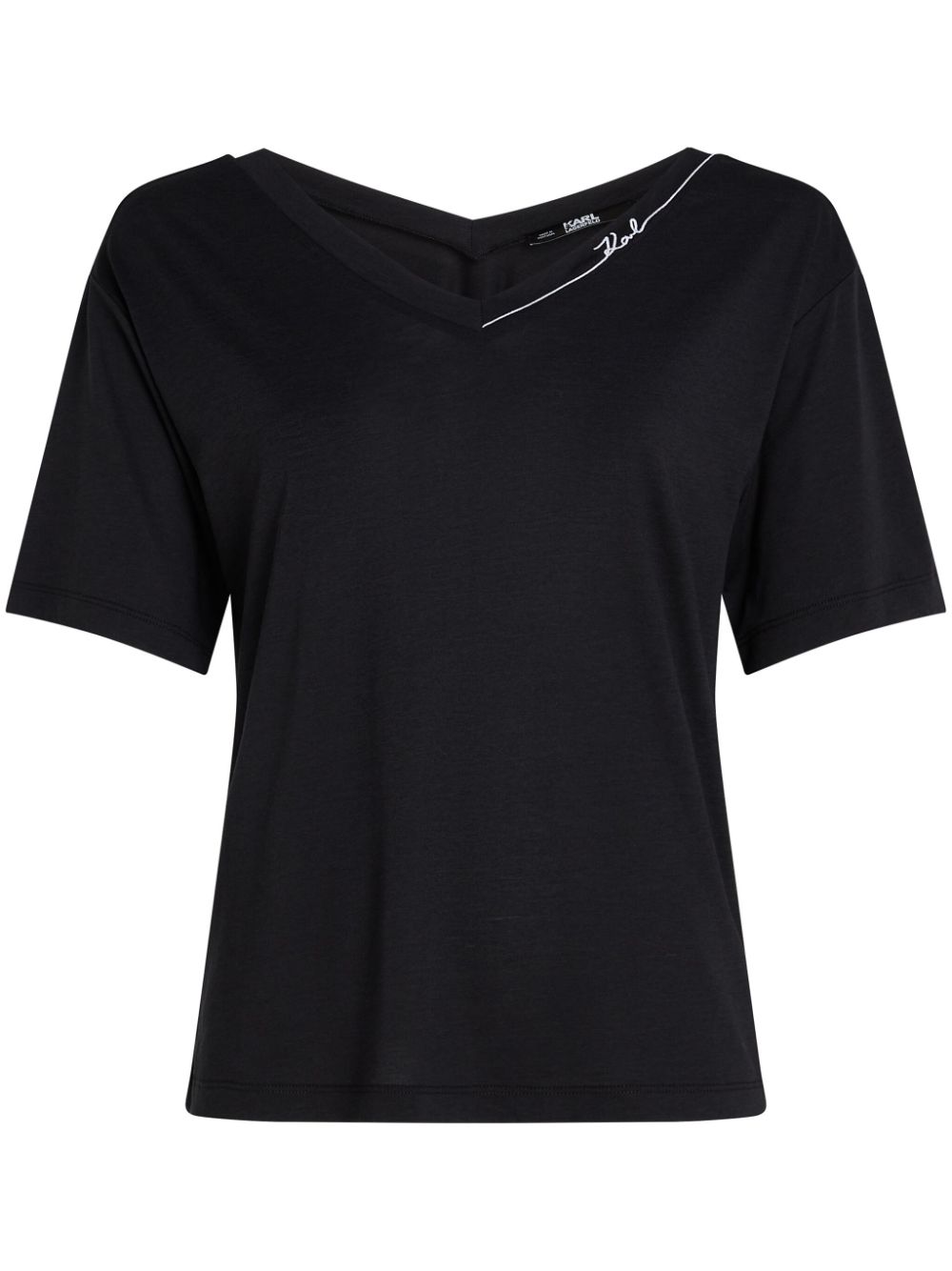 Signature V-neck T-shirt - Black