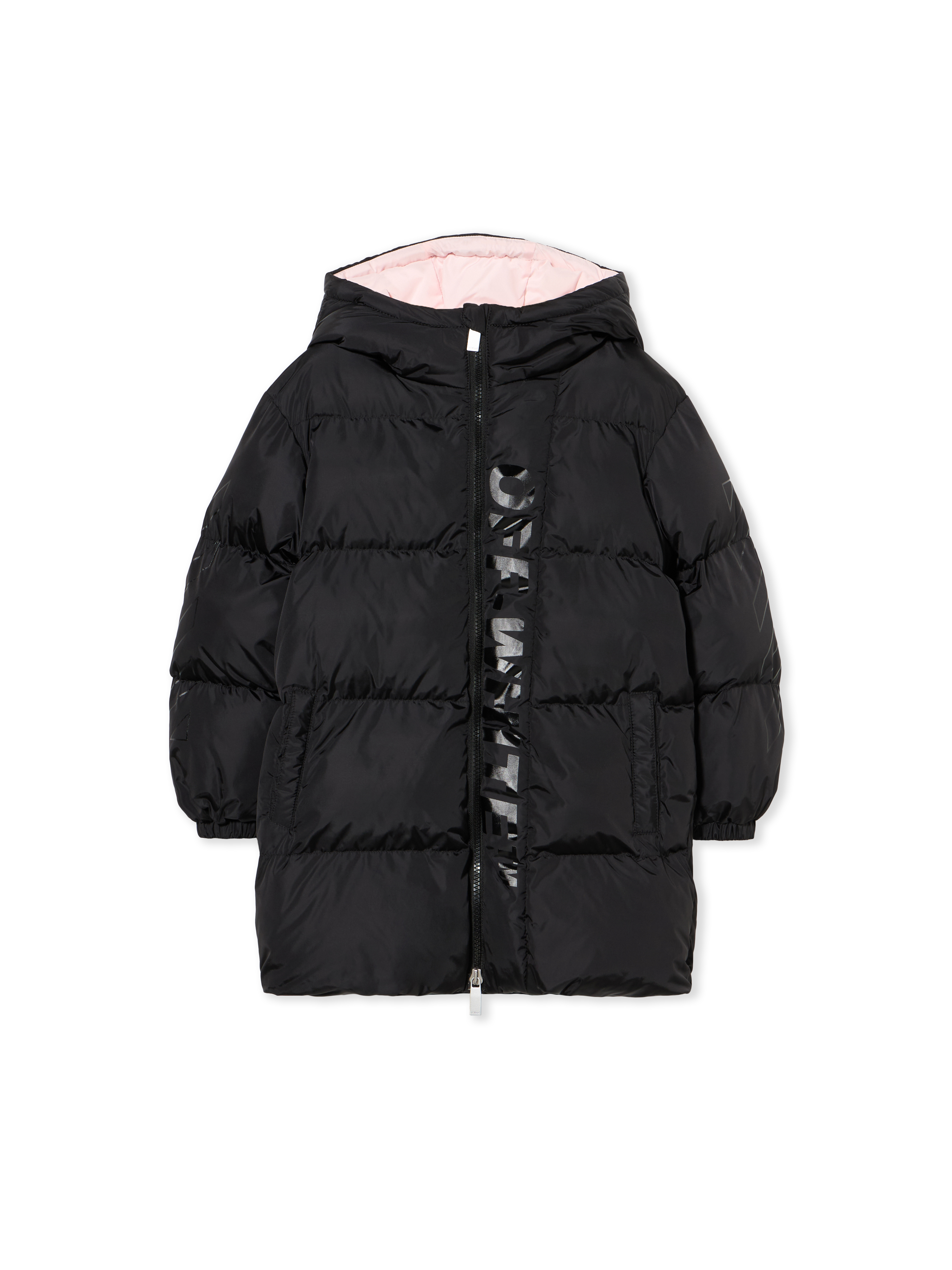 Padded Hooded Long Coat - Kids Girl's Clothing Black