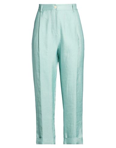 Woman Pants Sage green Size 6 Linen, Viscose, Polyester